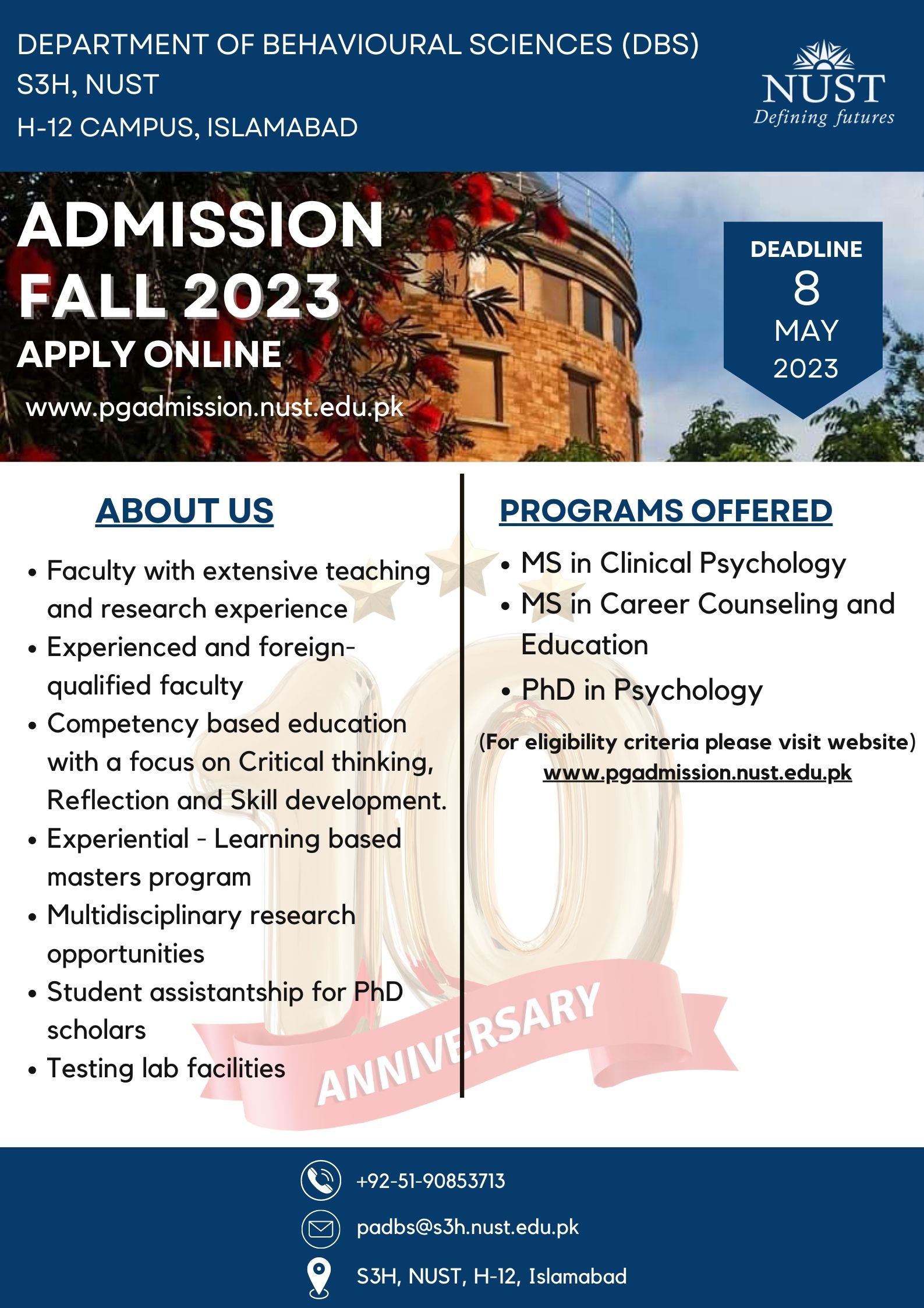 Admission 2023 National University Of Sciences And Technology NUST 